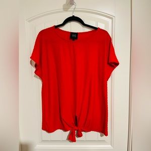 Boutique brand “W5” blouse with tie front detail and raised dots. Size XL